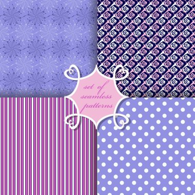 Sorunsuz vektör çizimler kümesi. Soyut Dekoratif şekiller