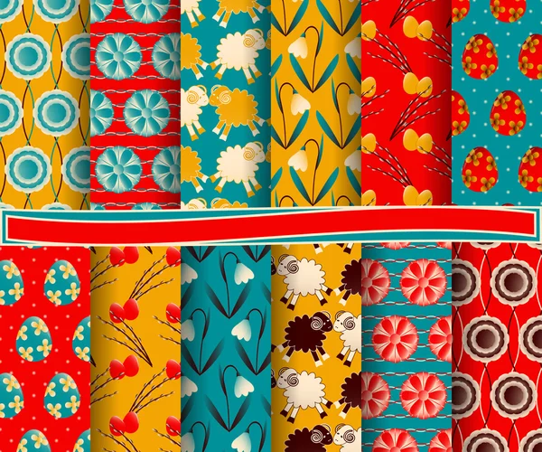 Set di carta vettoriale astratta con forme decorative ed elementi di design per scrapbook vacanza di Pasqua — Vettoriale Stock