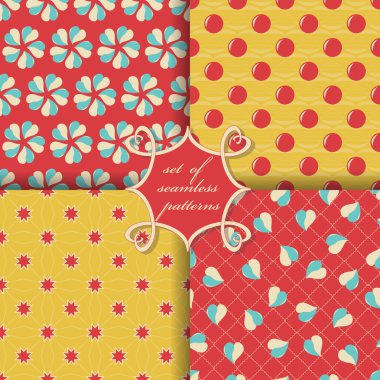 Sorunsuz vektör çizim Sevgililer günü kümesi. Soyut şekilleri, yıldızlar, Kalpler