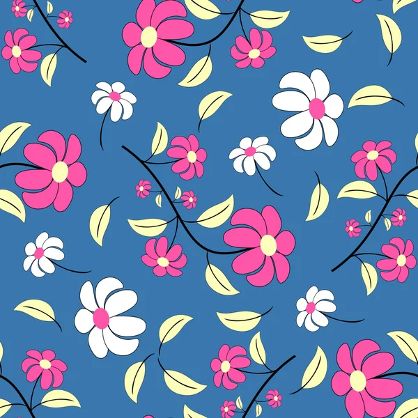Seamless vector abstract floral pattern — Stock Vector