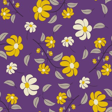 Sorunsuz vektör soyut çiçek desenli