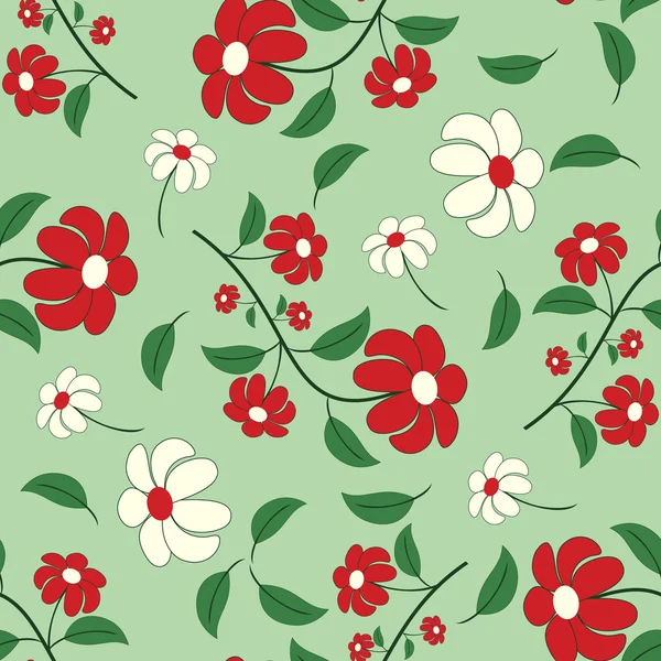 Seamless vector abstract floral pattern — Stock Vector