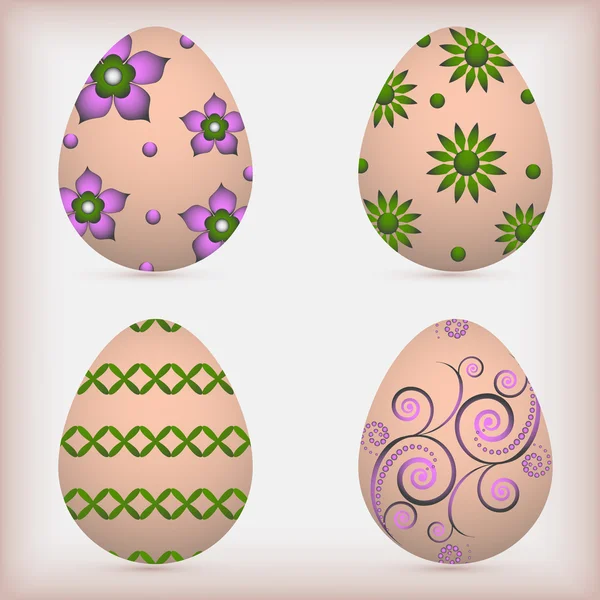 Vector conjunto de huevos de Pascua — Vector de stock