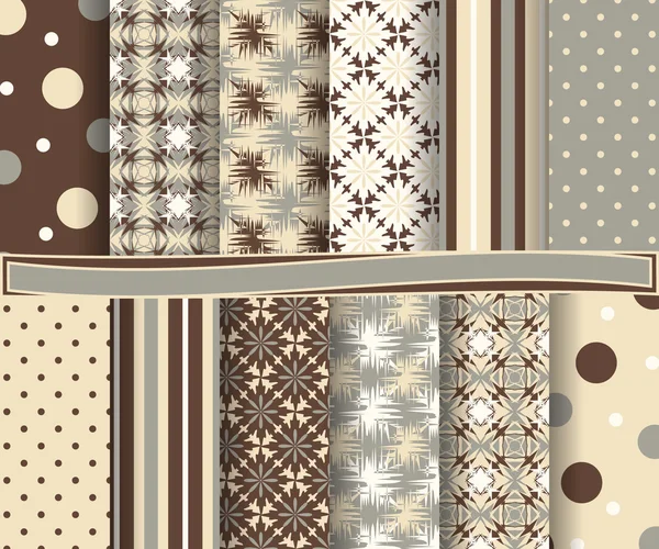 Set aus abstraktem Vektorpapier mit dekorativen Formen und Designelementen für Sammelalbum — Stockvektor