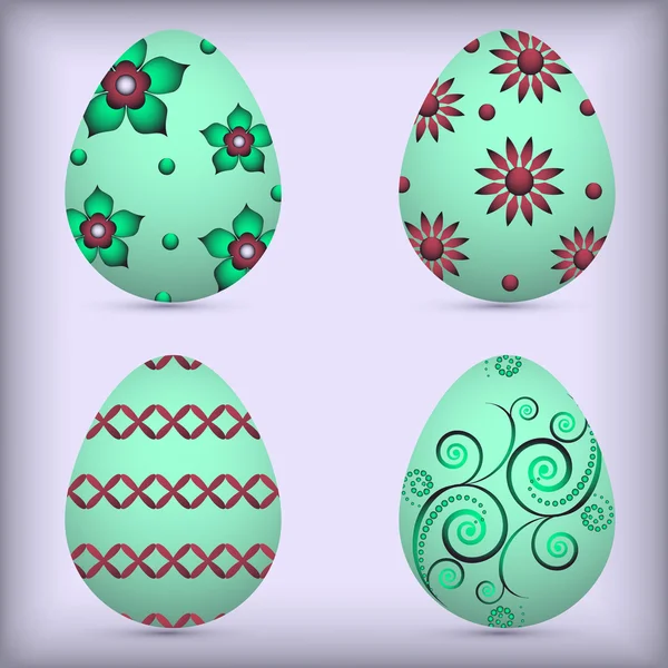 Vector conjunto de huevos de Pascua — Vector de stock