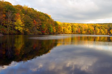 Gün batımında sonbahar manzara.