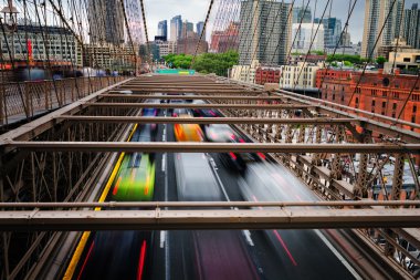 New York City, Amerika Birleşik Devletleri, Brooklyn Köprüsü manzarasına.