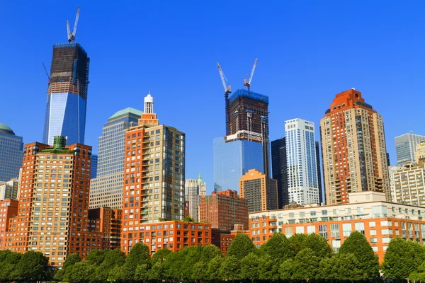 Uitzicht op New York City, Verenigde Staten, Freedom Tower en de wereldhandel C — Stockfoto
