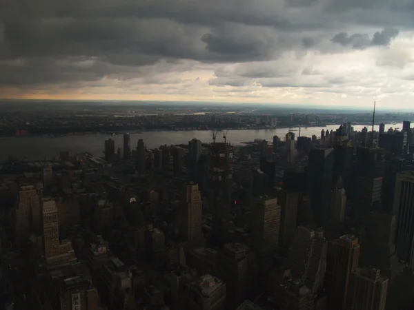 Aerial views of New York City at sunset, USA — Stock Photo, Image