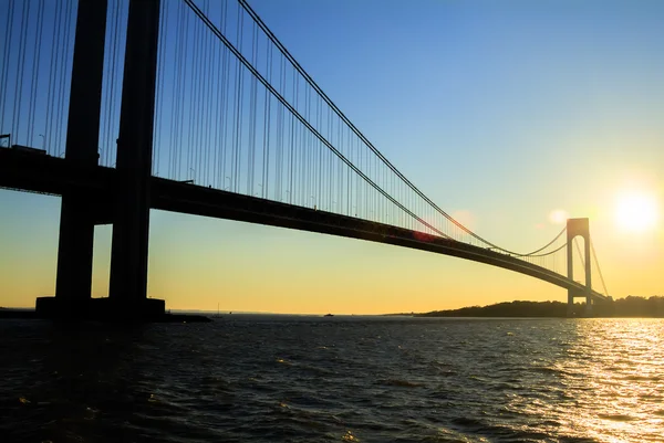 Utsikt över New York City, Usa. Verazzano Narrows Bridge. — Stockfoto