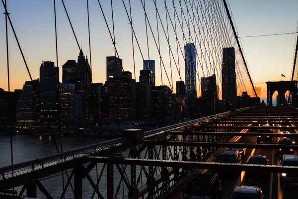 Nova Iorque ao pôr-do-sol. — Fotografia de Stock