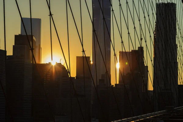 New York City at sunset. — Stock Photo, Image