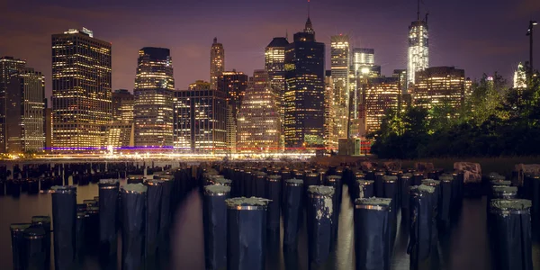 New York City at night. — Stock Photo, Image