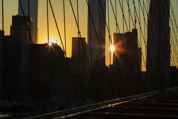 Gün batımında New York. — Stok fotoğraf