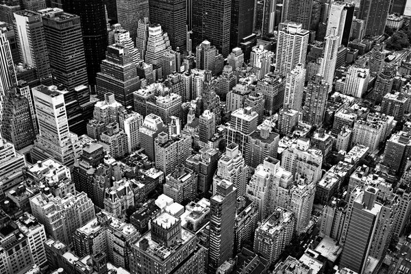 Beautiful New York City skyline, black and white