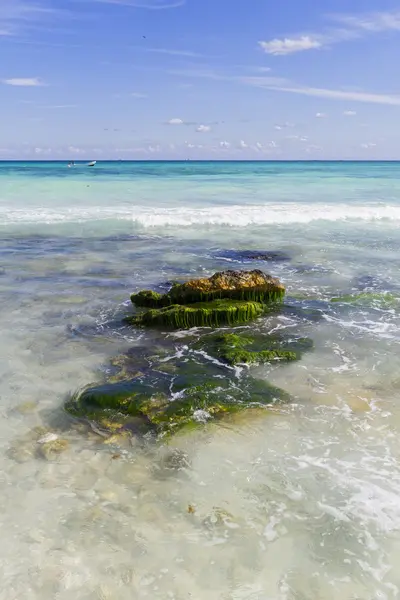 Карибский пляж с кристальной водой . — стоковое фото