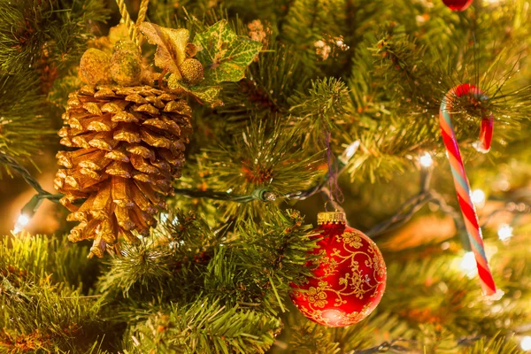 Decorations on Christmas Tree. — Stock Photo, Image