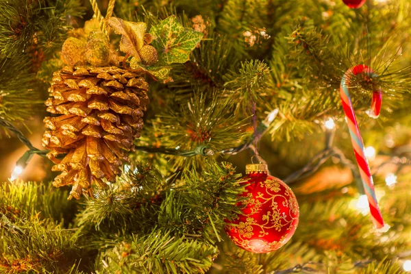 Decorations on Christmas Tree. — Stock Photo, Image