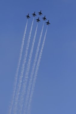 USAF Thunderbirds performing aerial stunts clipart