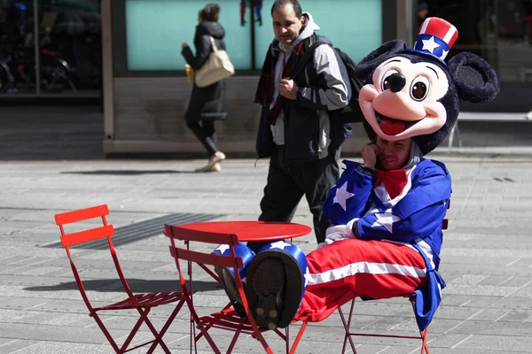 Costumed character street performers in New York City. — Stock Photo, Image