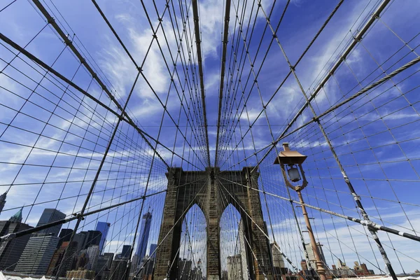 Ponte de Brooklyn na cidade de Nova Iorque — Fotografia de Stock