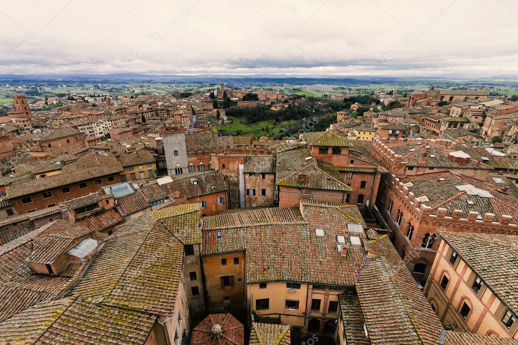 Rooftop view of Siena in Italy