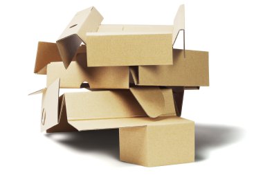 Geri dönüşüm için karton ambalaj atılır