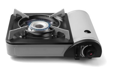 Portatif gaz sobası ile mavi alev