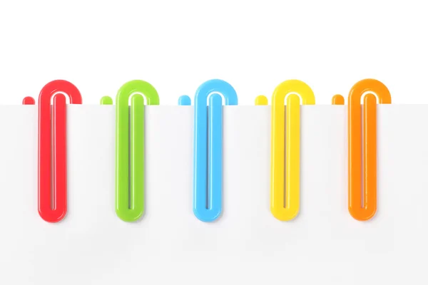 Colourful Plastic Paper Clips — Stock Photo, Image