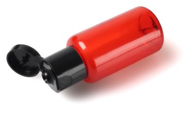 Turuncu plastik kozmetik şişe