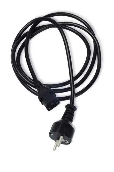 Cable de alimentación negro — Foto de Stock