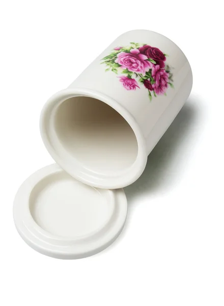 Contenitore in ceramica floreale — Foto Stock