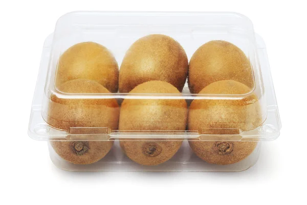 Kiwi-Früchte im Plastikbehälter — Stockfoto