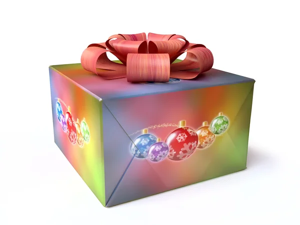 Christmas Gift Box With Decorations — Stock Photo, Image