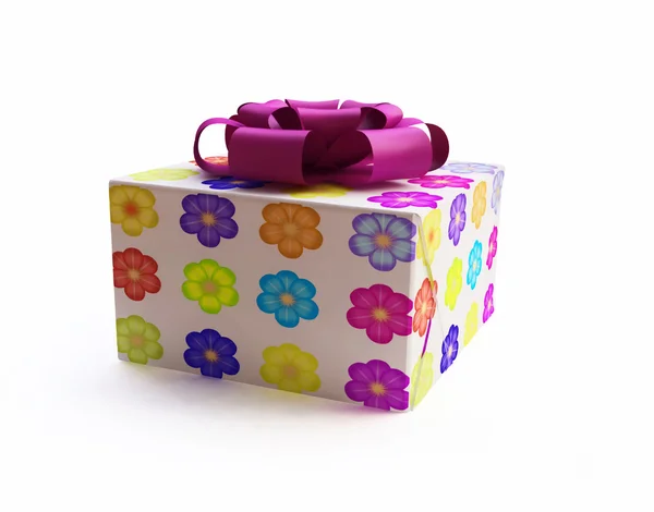 Gift Box With Flower Pattern — Stock Photo, Image