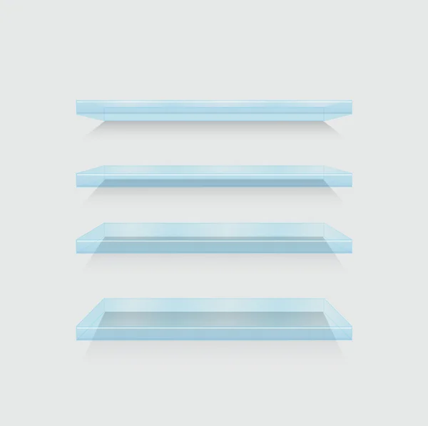 Vector modern flass shelfs set on gray — Stock Vector