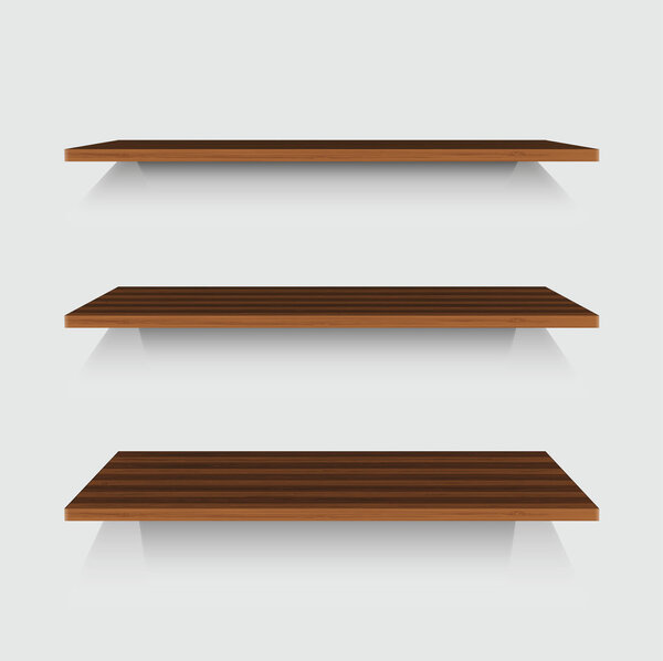 Vector modern  shelfs set on gray