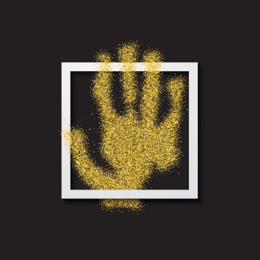 Vektör modern el altın glitter poster.