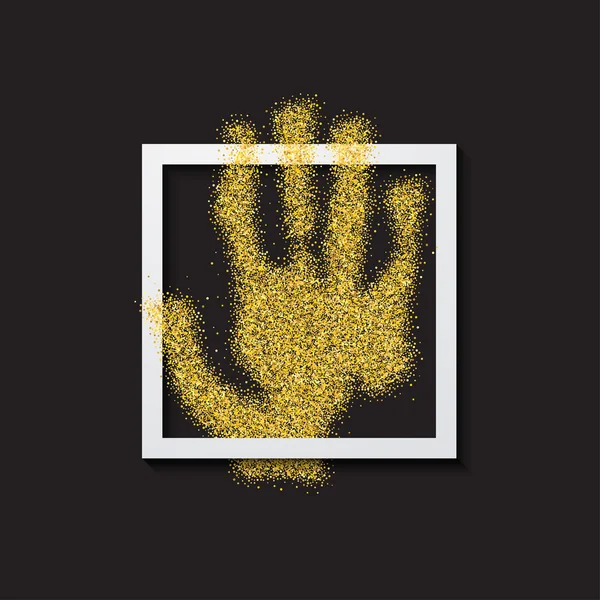 Vector moderne hand gouden glitter poster. — Stockvector