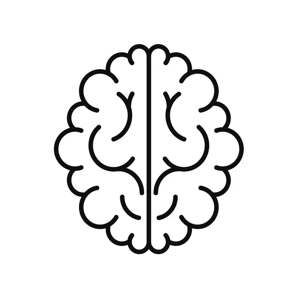 Vector modern brain black icon isolated on white — Stock Vector