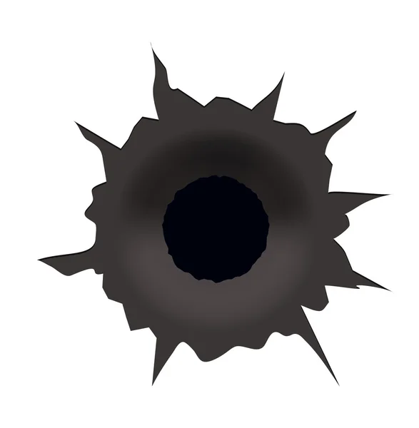 Vector moderne bullet hole op witte achtergrond — Stockvector