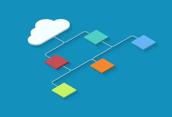 Sfondo infografico moderno cloud computing vettoriale . — Vettoriale Stock