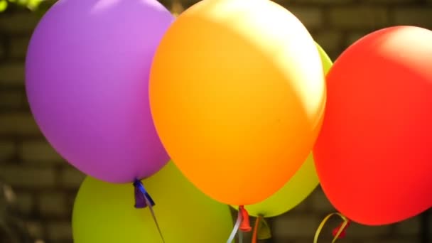 Footage balloons close up outdoors — Stock Video