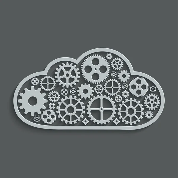 Nowoczesny mechanizm wektor koncepcja cloud computing. — Wektor stockowy