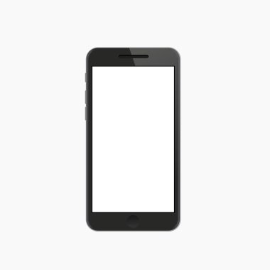 Beyaz arka plan üzerinde vektör modern smartphone.