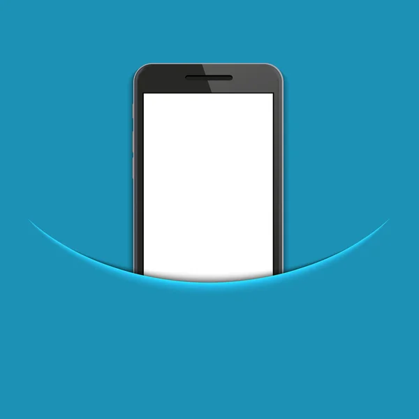 Векторный современный смартфон на синем фоне — стоковый вектор