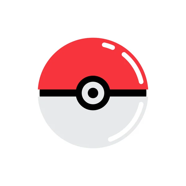 Samara, Rússia - 4 de agosto de 2016: Ícone de Pokeball sobre fundo branco. Um Pokeball usado para capturar Pokemon selvagem em Pokemon Go. Pokemon ir jogo multiplayer com elementos de realidade aumentada — Vetor de Stock