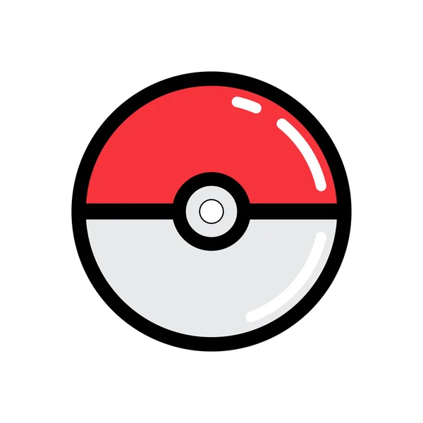 Samara, Russia - August 4, 2016: Pokeball icon on white background. A Pokeball used to capture wild Pokemon in Pokemon Go. Pokemon go multiplayer game with elements of augmented reality — Stock Vector