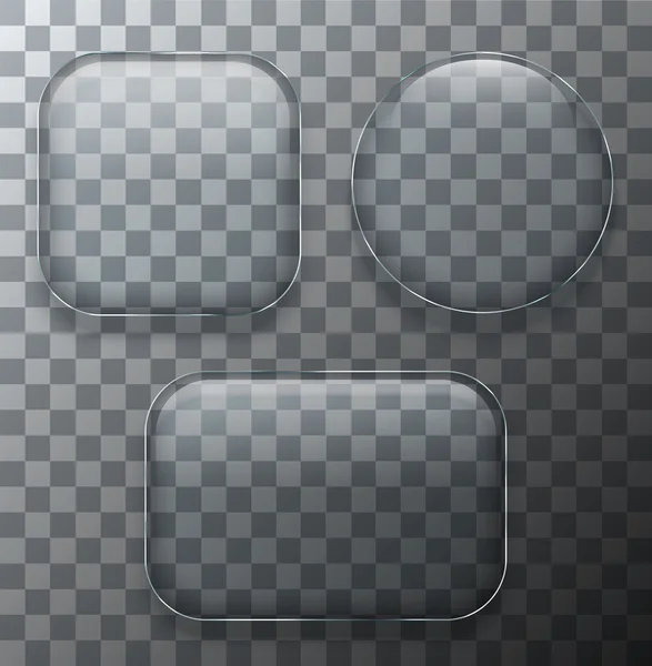 Plaques de verre transparentes vectorielles modernes sur fond d'échantillon . — Image vectorielle