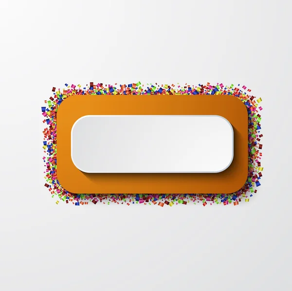 De moderne banner vector met confetti op wit — Stockvector